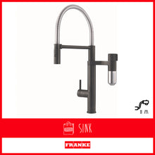 Load image into Gallery viewer, Franke Tap Vital Capsule Filter Tap Semi-Pro Industrial Black & Steel Optic Vital 242